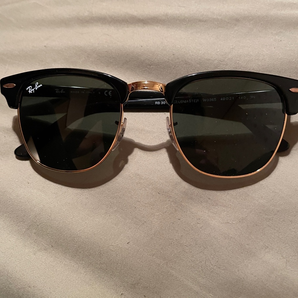 Ray-Ban Black and Gold CLUBMASTER sunglasses